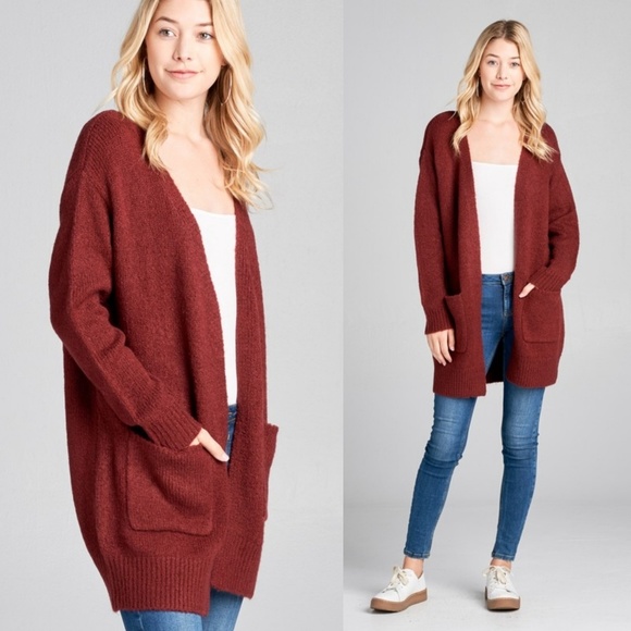Sweetbb Sweaters - SALE Wine Luxe Cardigan S and L